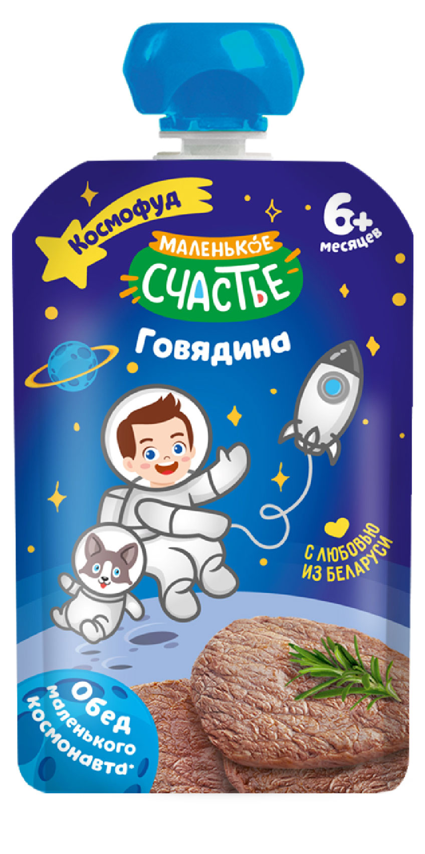 Изображение товара Пюре мясное «Маленько счастье» Говядина 6+ мес. Беларусь, 80 г