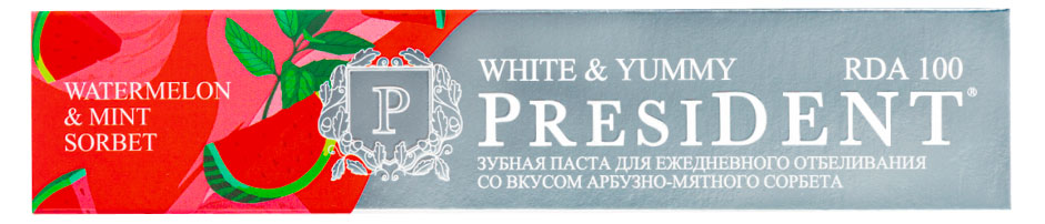 

Зубная паста President White&Yummy Арбузно-мятный сорбет, 75 мл