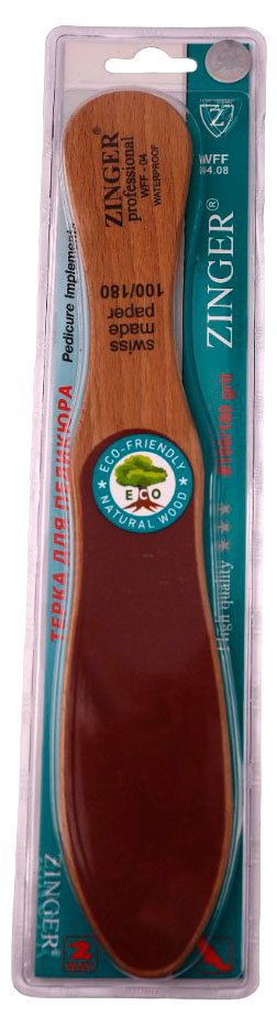 

Терка педикюрная Zinger WFF 04 деревянная двусторонняя 100/180