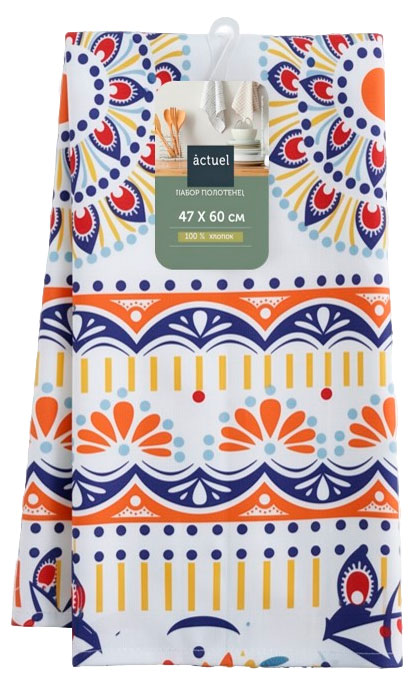 Изображение товара Набор кухонных полотенец Actuel Узоры 100% хлопок 47х60 см, 2 шт