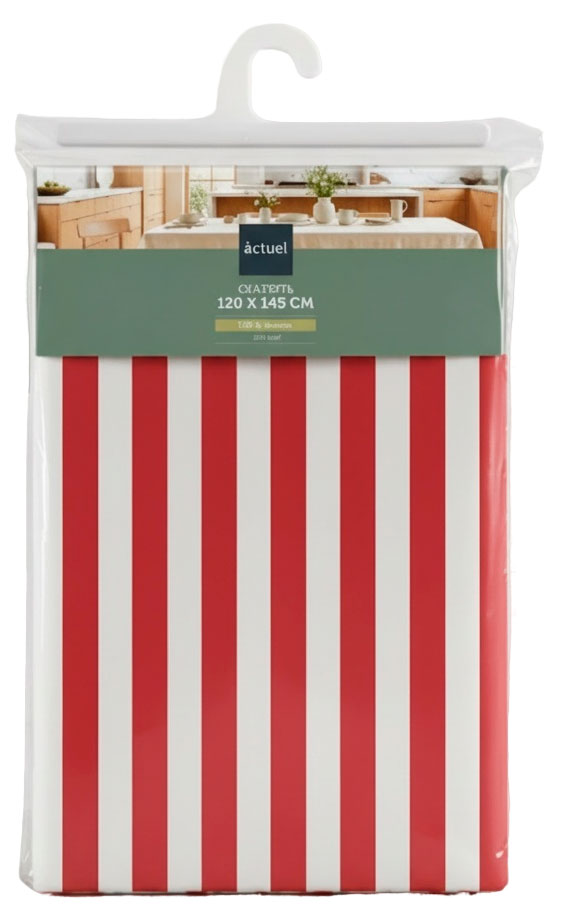 Изображение товара Скатерть Actuel красно-белая 100% хлопок, 120х145 см