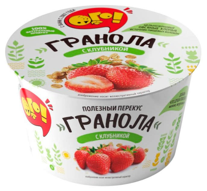 

Гранола запеченная ОГО! с клубникой, 40 г