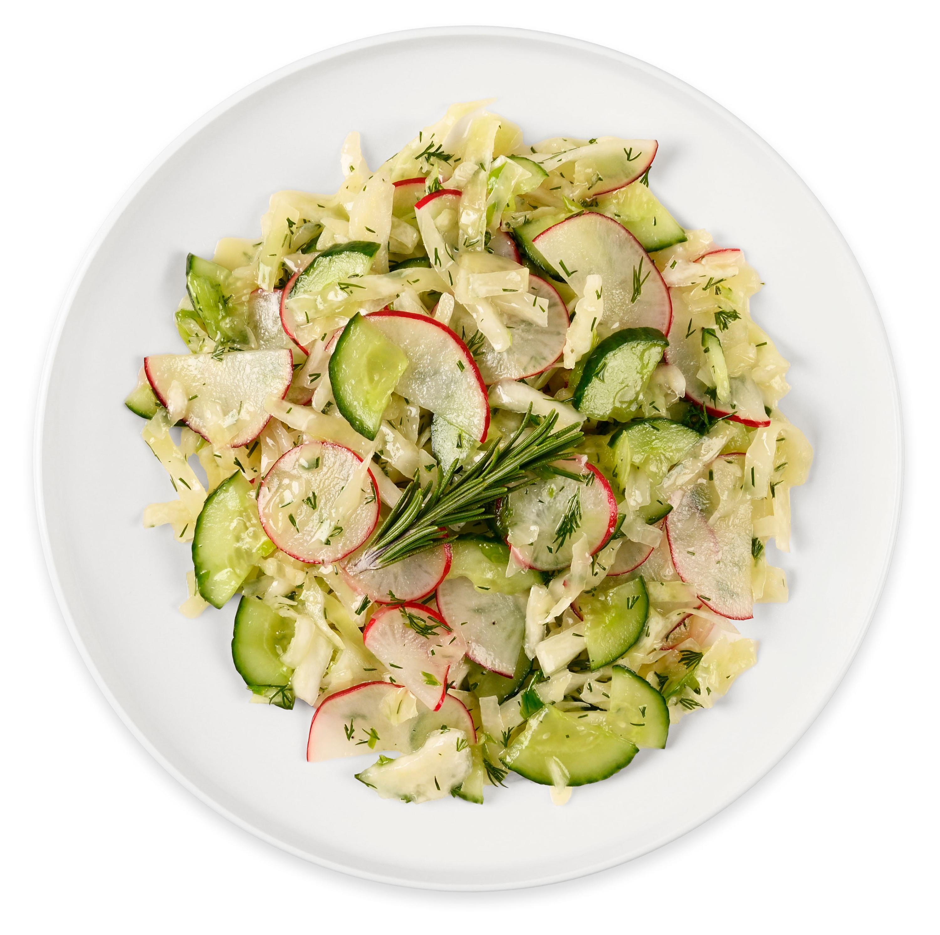 

Салат АШАН из капусты огурцов и редиса, вес