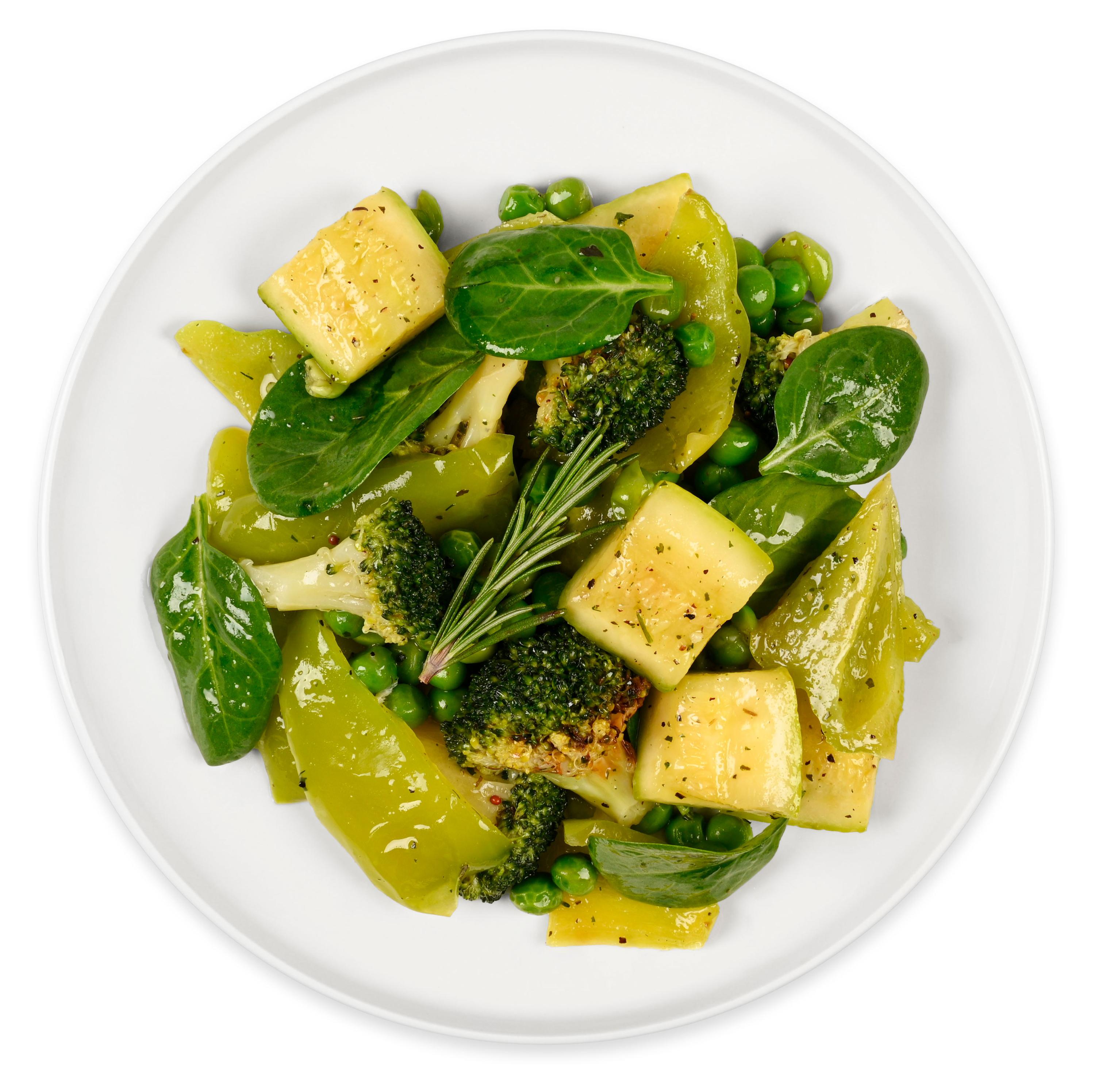 

Зеленые овощи гриль АШАН с соусом песто, вес