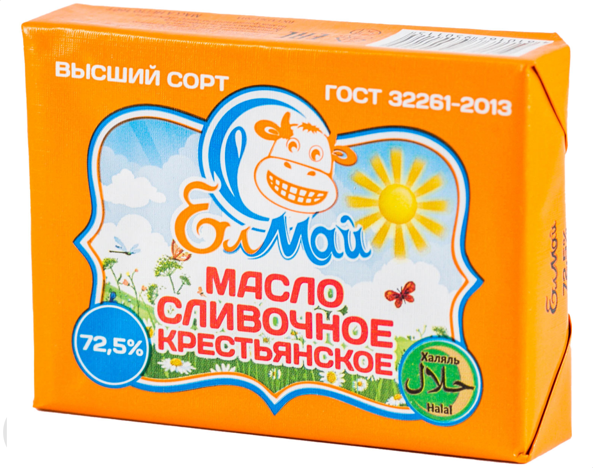 Изображение товара Масло сливочное Елмай Крестьянское халяль 72,5% 160 г натуральное