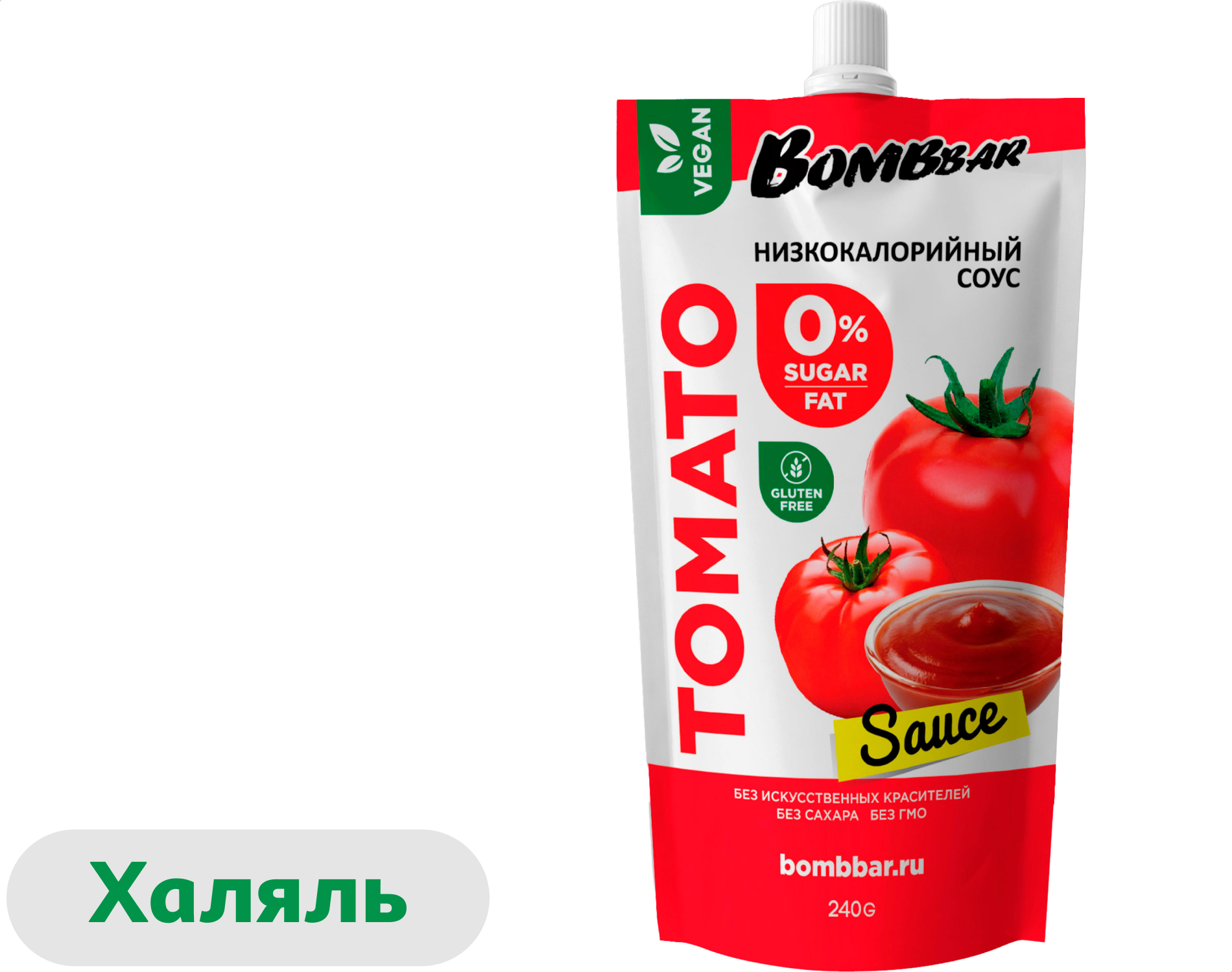 Изображение товара Соус томатный Bombbar низкокалорийный без сахара халяль, 240 г