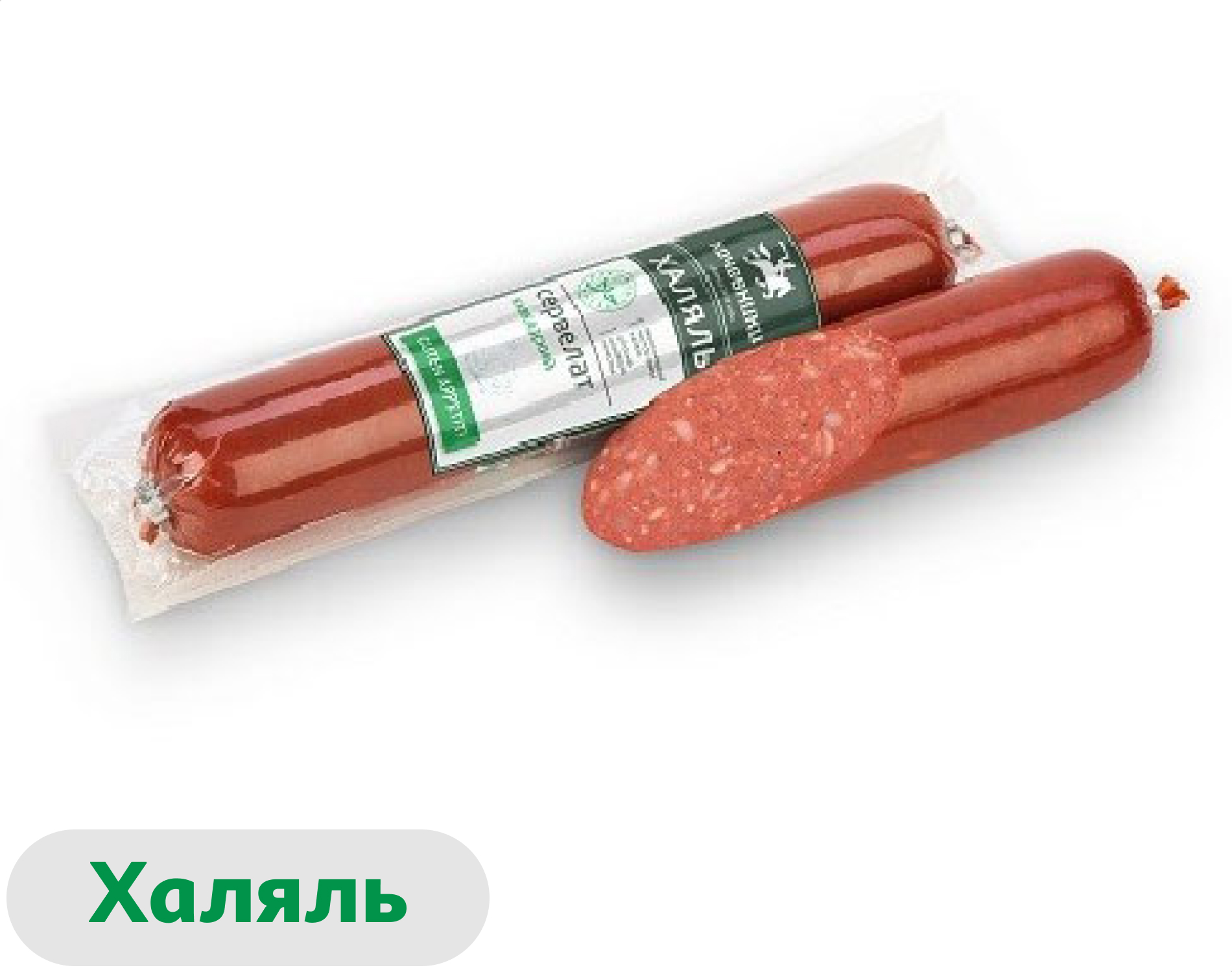 Изображение товара Колбаса варено-копченая «Кочевники» Сервелат Кавказский из баранины с говядиной и курицей Халяль, 330 г