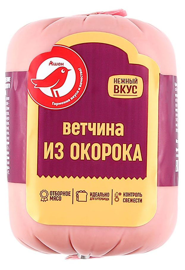 

Ветчина АШАН Красная птица из окорока, 400 г