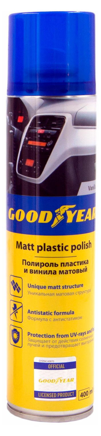 Изображение товара Полироль пластика Goodyear матовая с ароматом ванили, 400 мл