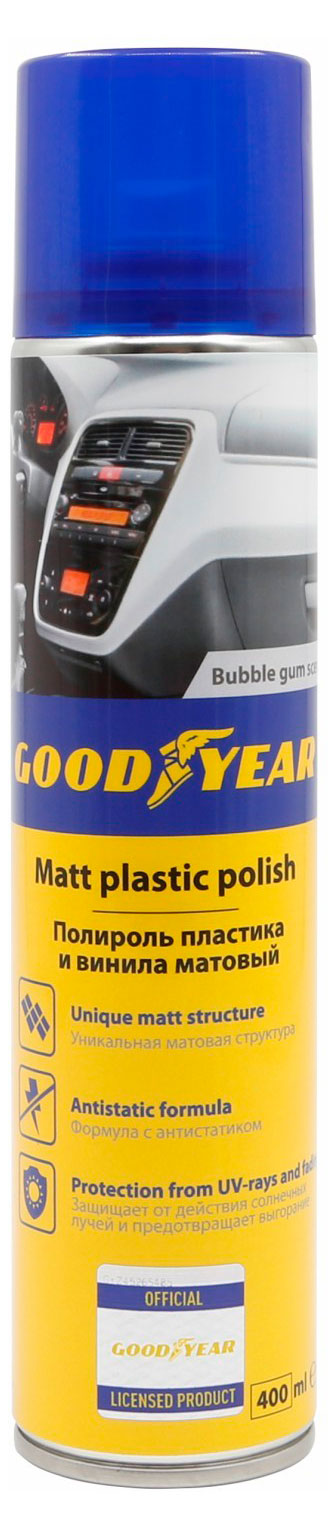 Изображение товара Полироль пластика Goodyear матовая с ароматом бабл гама, 400 мл