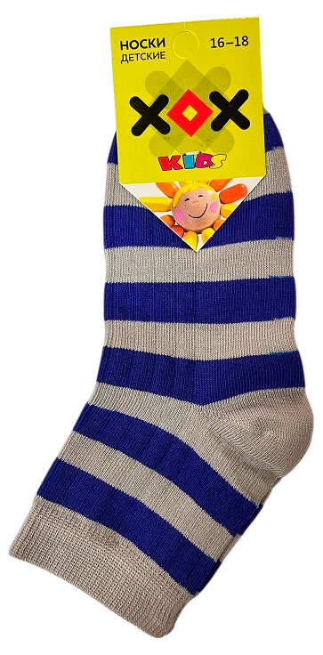 

Носки детские для мальчика ХОХ светло-серые в полоску, р. 18