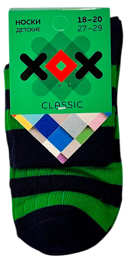 Изображение товара Носки детские для мальчика «ХОХ» темно-синие в полоску, р. 20