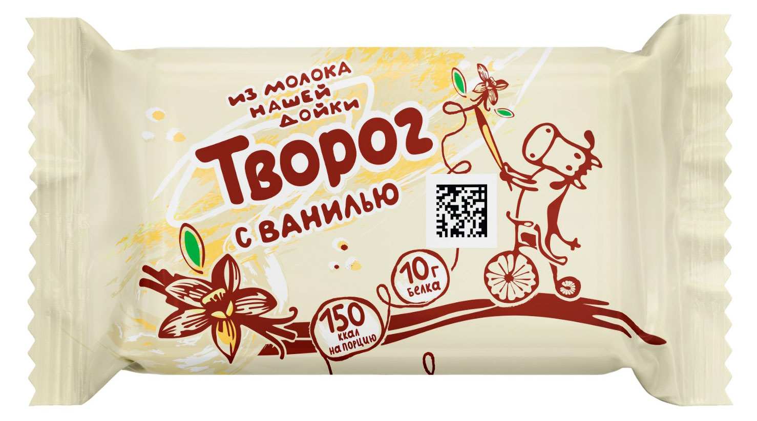 Изображение товара Творог ванильный 5% 80 г — БЗМЖ, АО Гелиос