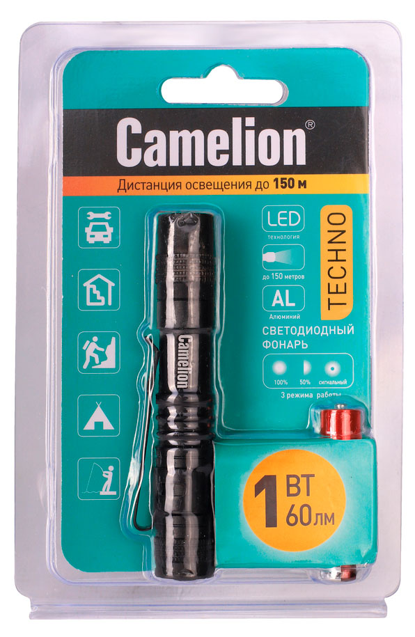 Изображение товара Фонарь светодиодный Camelion 1Вт 3 режима работы