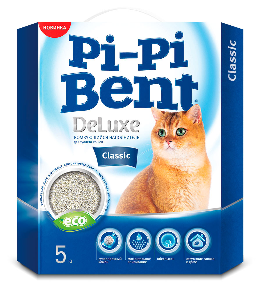 Изображение товара Наполнитель для кошачьего туалета Pi-Pi-Bent Классический бентонитовый комкующийся, 5 кг