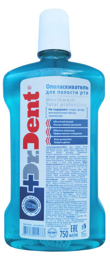 

Ополаскиватель для полости рта Dr.Dent Total Protection Беларусь, 750 мл