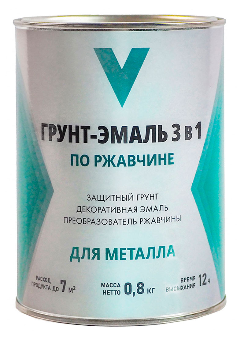 

Грунт-эмаль по ржавчине V 3 в 1 белая, 800 г