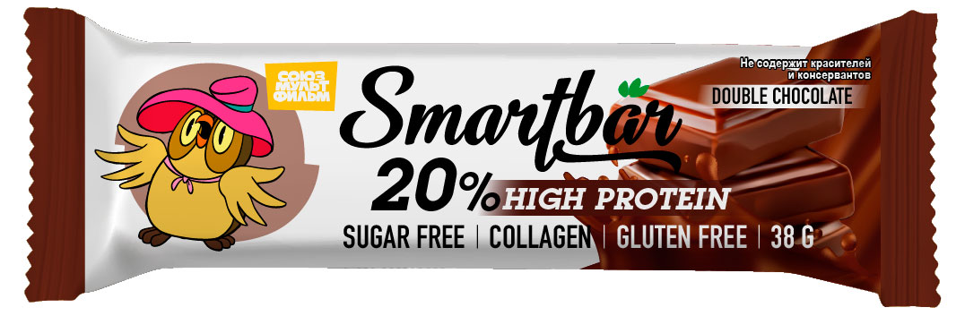 

Батончик протеиновый Smartbar Двойной шоколад в молочной глазури без сахара, 38 г