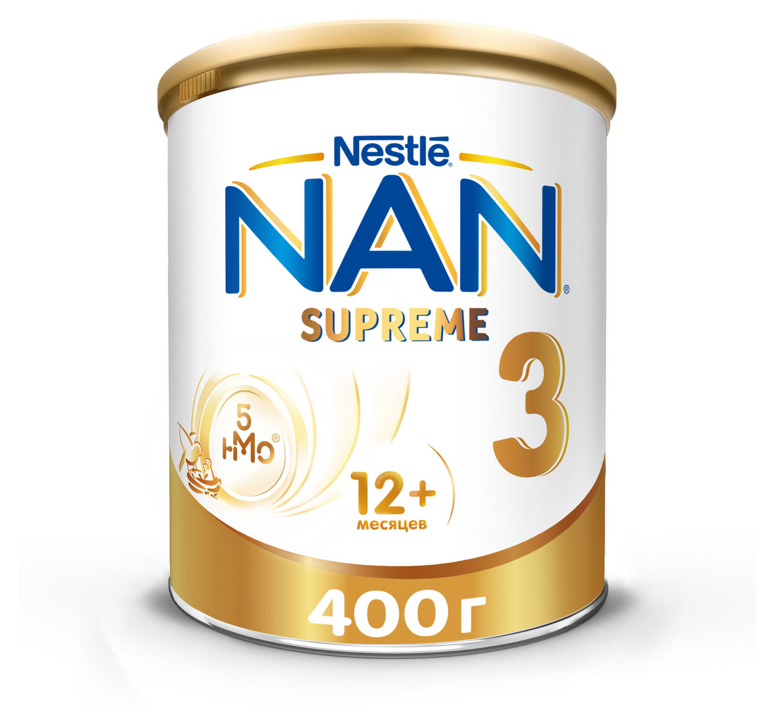 Изображение товара Смесь сухая молочная Nan 3 Supreme с олигосахаридами на основе частично гидролизованного белка молочной сыворотки с 12 мес. БЗМЖ, 400 г