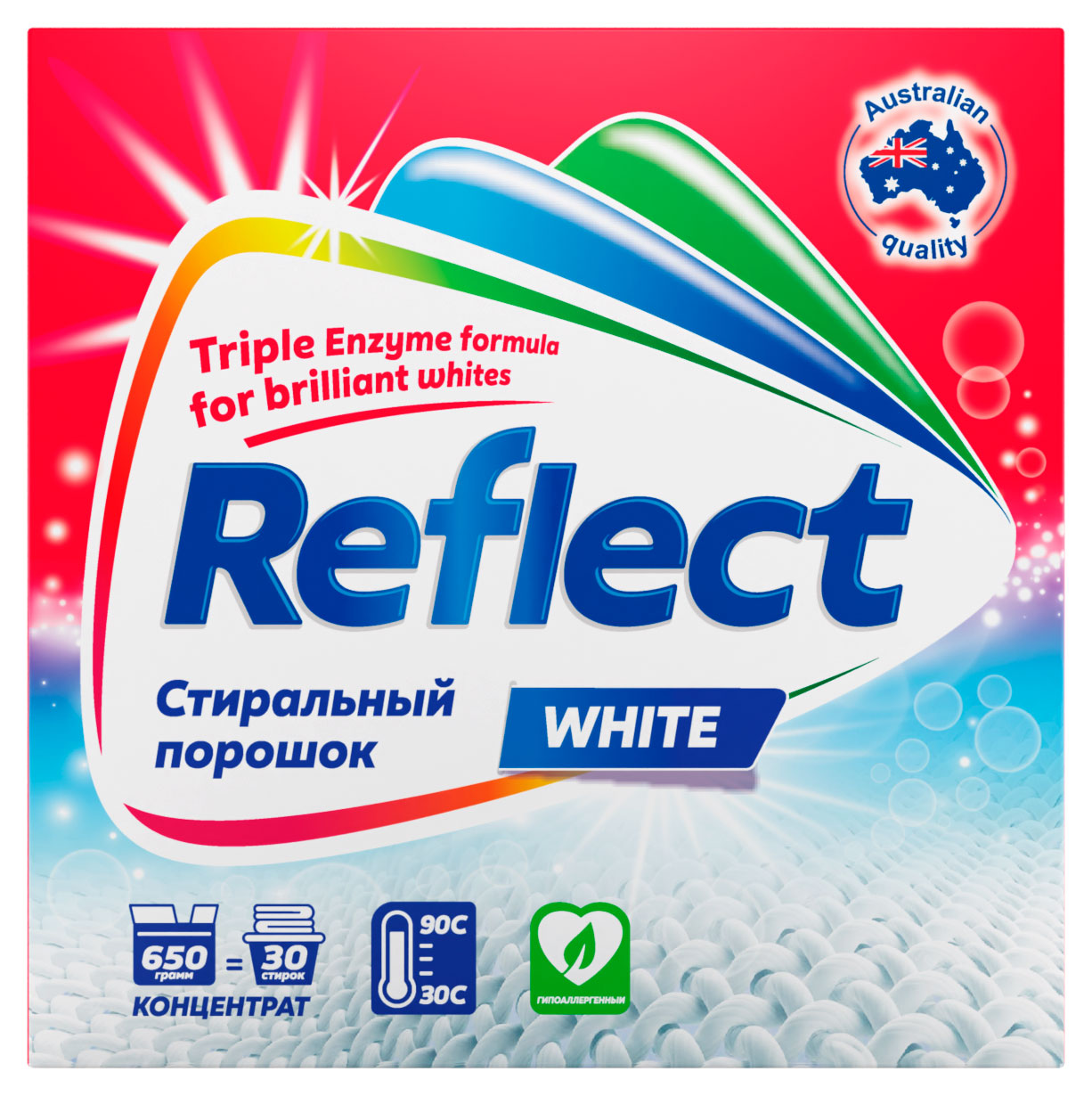 

Стиральный порошок Reflect White концентрат для белых и светлых вещей, 650 г