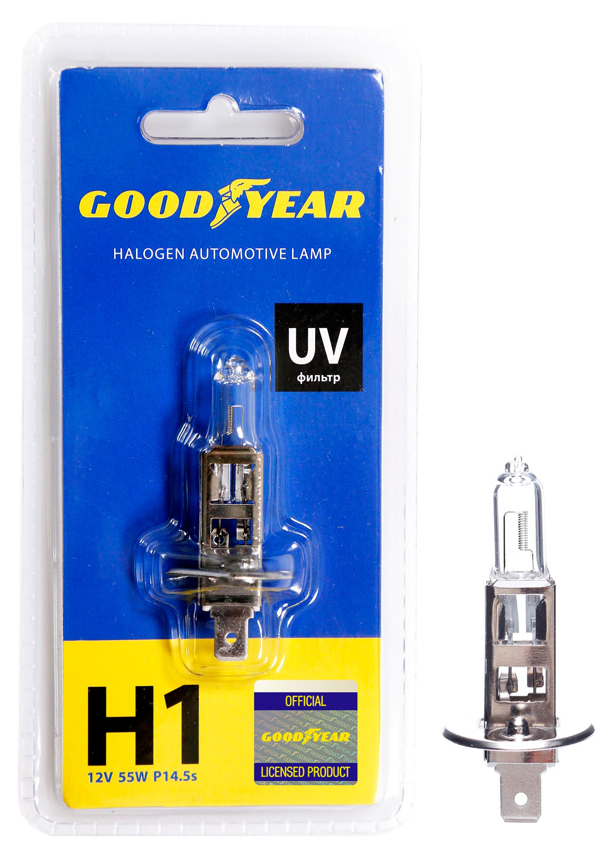 Изображение товара Лампа галогенная автомобильная Goodyear Н1 12V 55W P14,5s