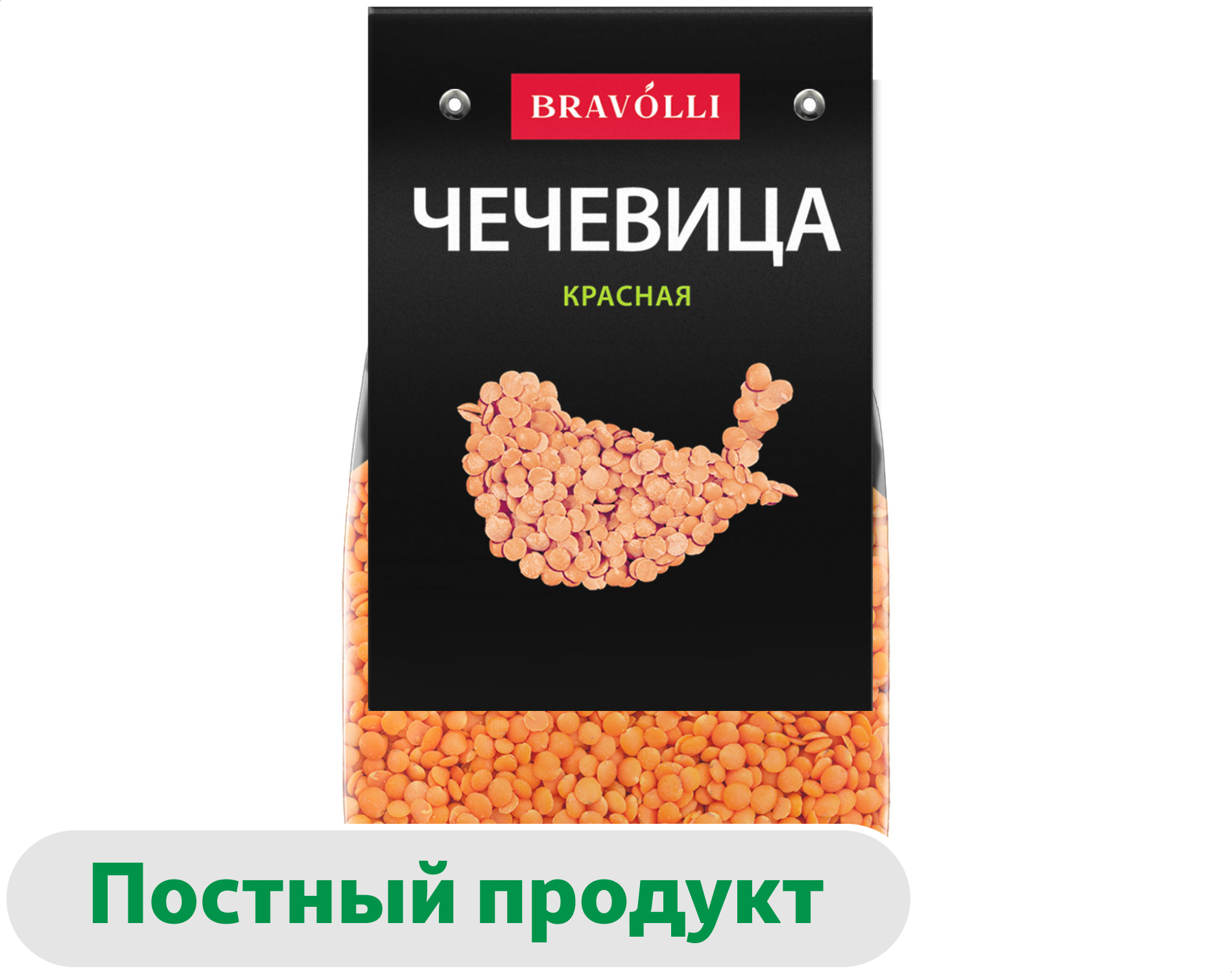 Изображение товара Чечевица красная Bravolli 350 г флоу-пак