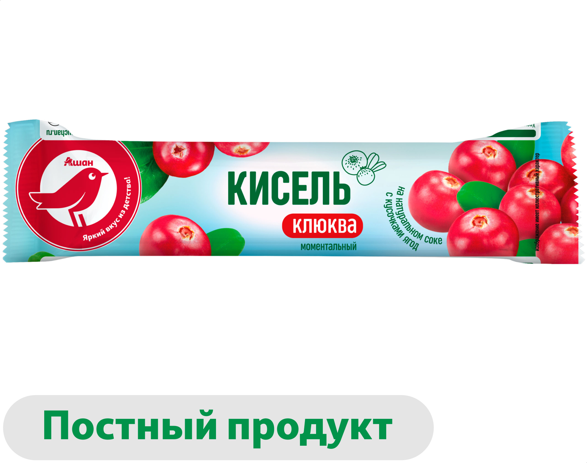 Изображение товара Кисель АШАН Красная птица Клюква, 25 г
