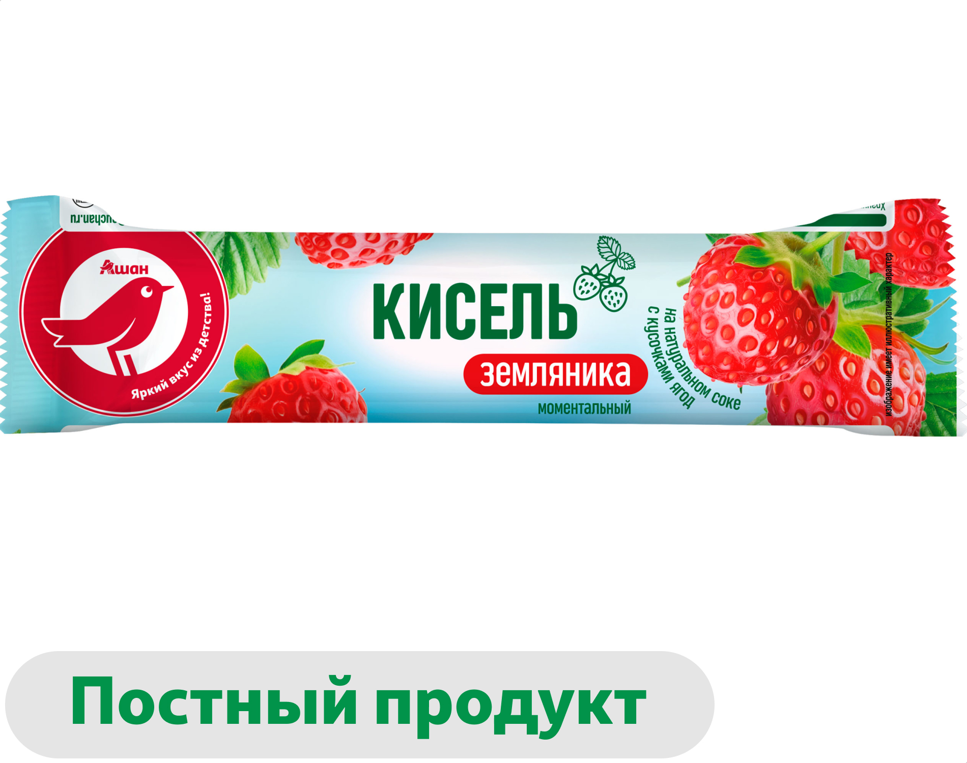 Изображение товара Кисель АШАН Красная птица Земляника, 25 г