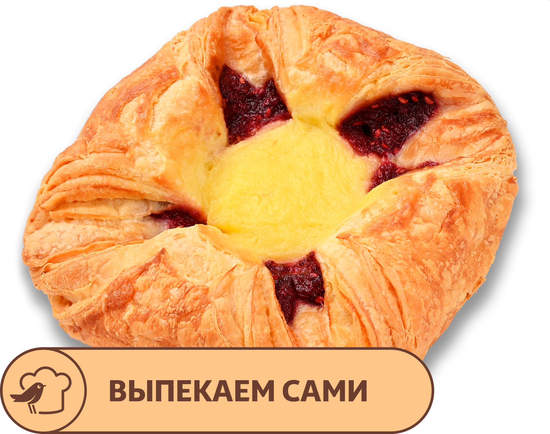 Изображение товара Розан АШАН с малиной и ванильным кремом, 90 г