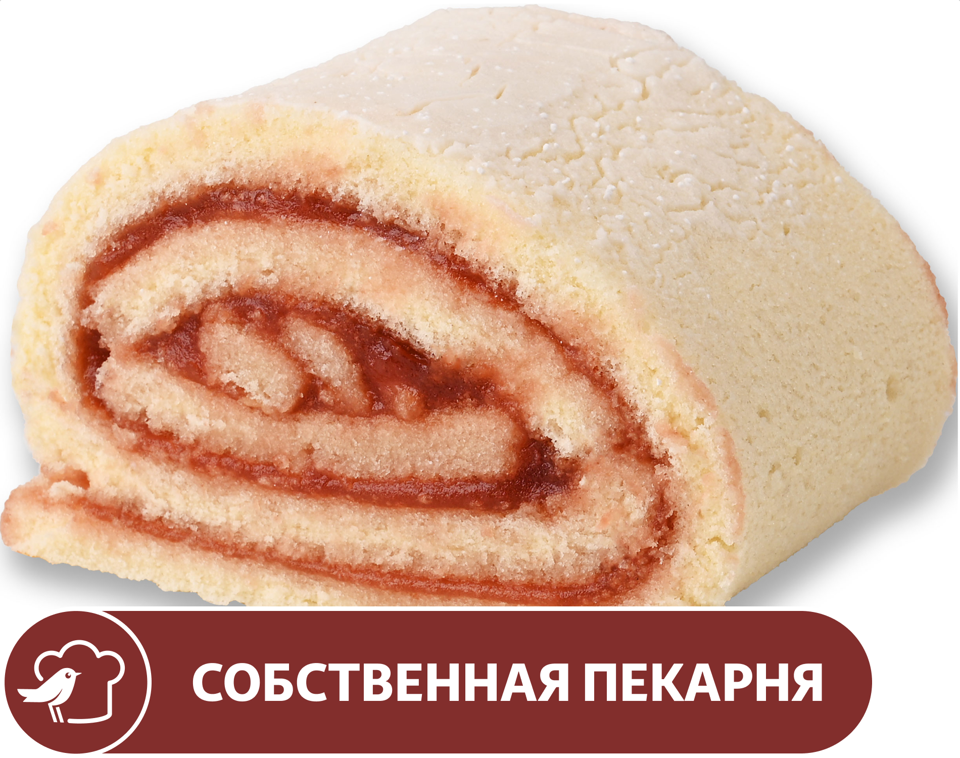 Изображение товара Рулет бисквитный АШАН с клубничной начинкой