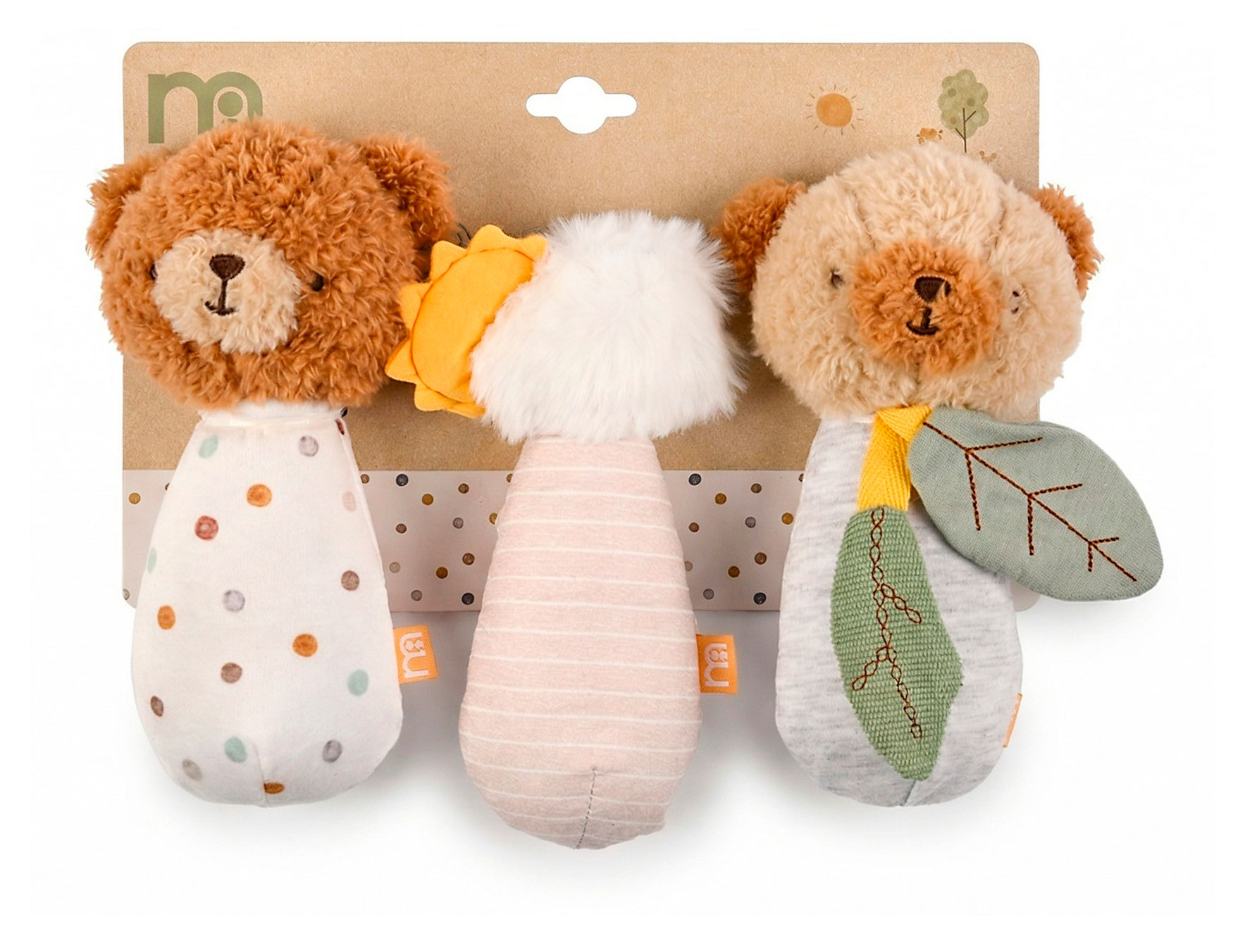Изображение товара Игрушки-погремушки мягкие Mothercare Медвежата с пищалкой, 3 шт