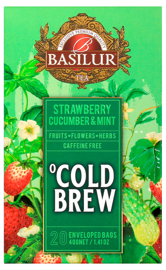 

Напиток чайный Basilur Холодный чай Клубника и огурец Шри-Ланка, 20 пакетиков