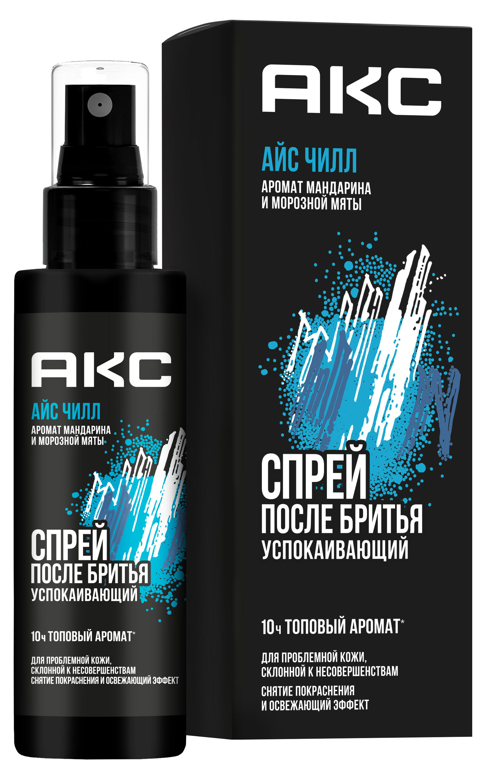 

Спрей после бритья Акс айс чилл с ароматом мандарина и морозной мяты, 100 мл