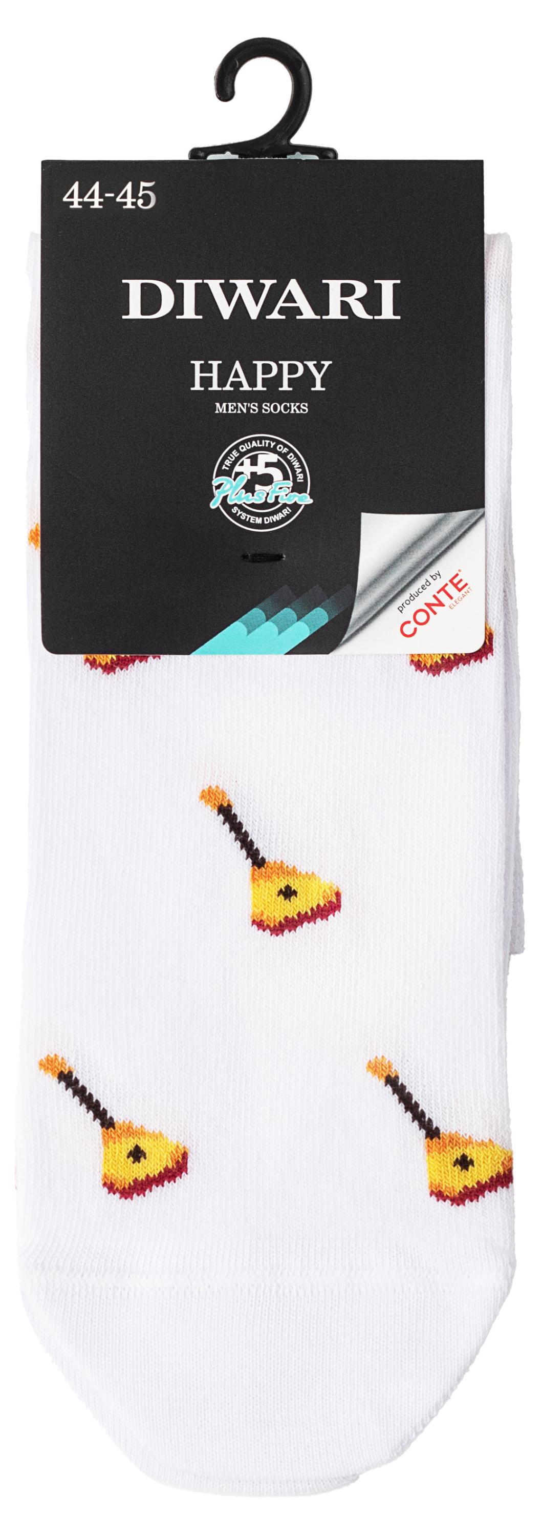 Изображение товара Мужские носки DIWARI высокие белые 29 размер из хлопка