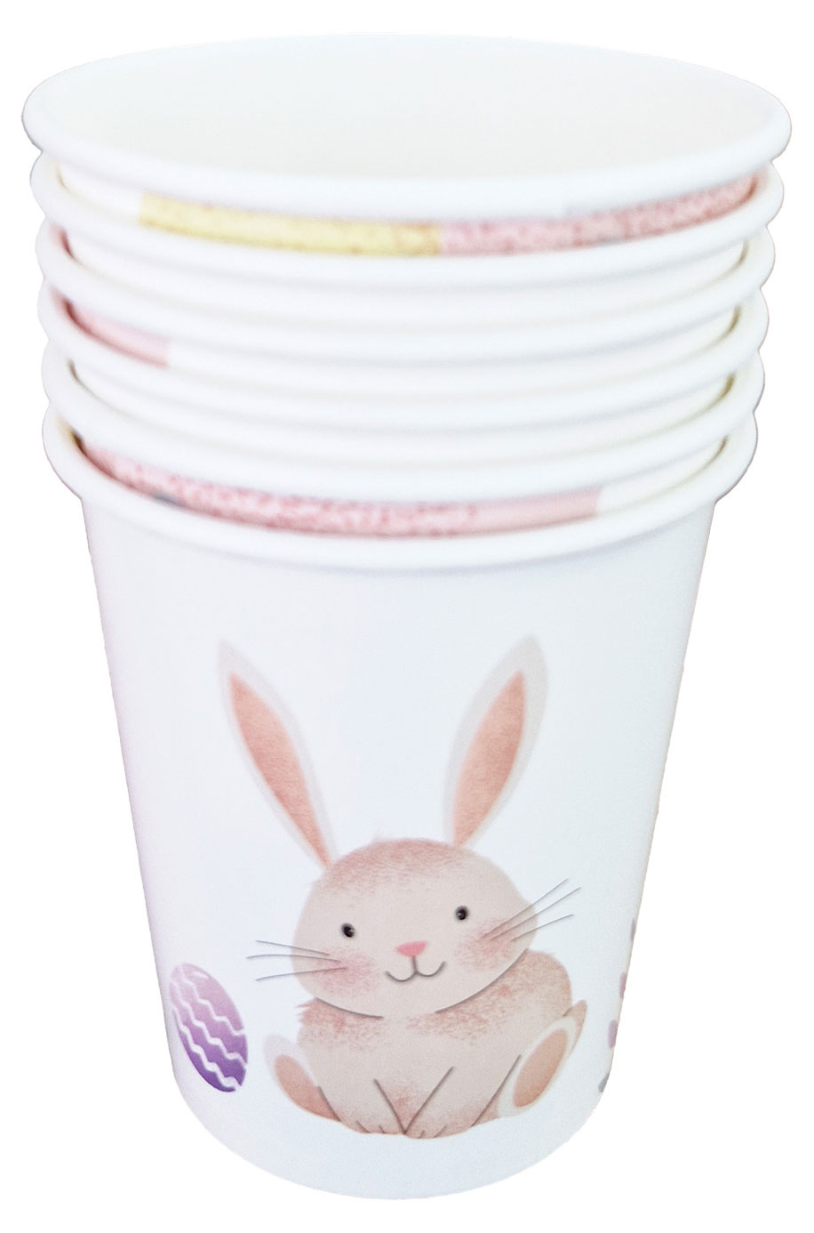 Изображение товара Стакан одноразовый бумажный кролик пасхальный Пасха 250 мл, 6 шт