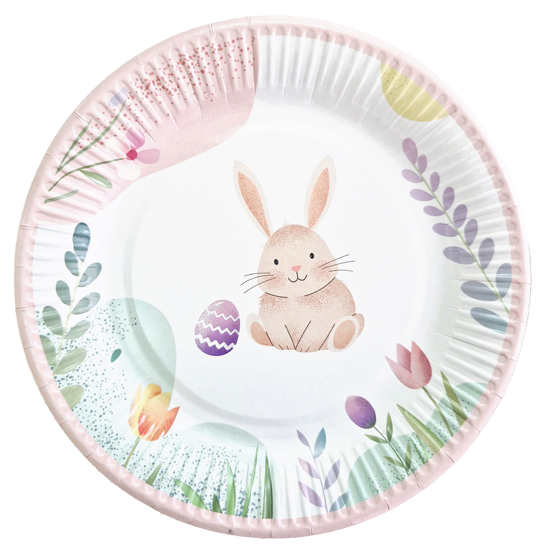 Изображение товара Тарелка одноразовая бумажная кролик пасхальный Пасха 23см, 6 шт