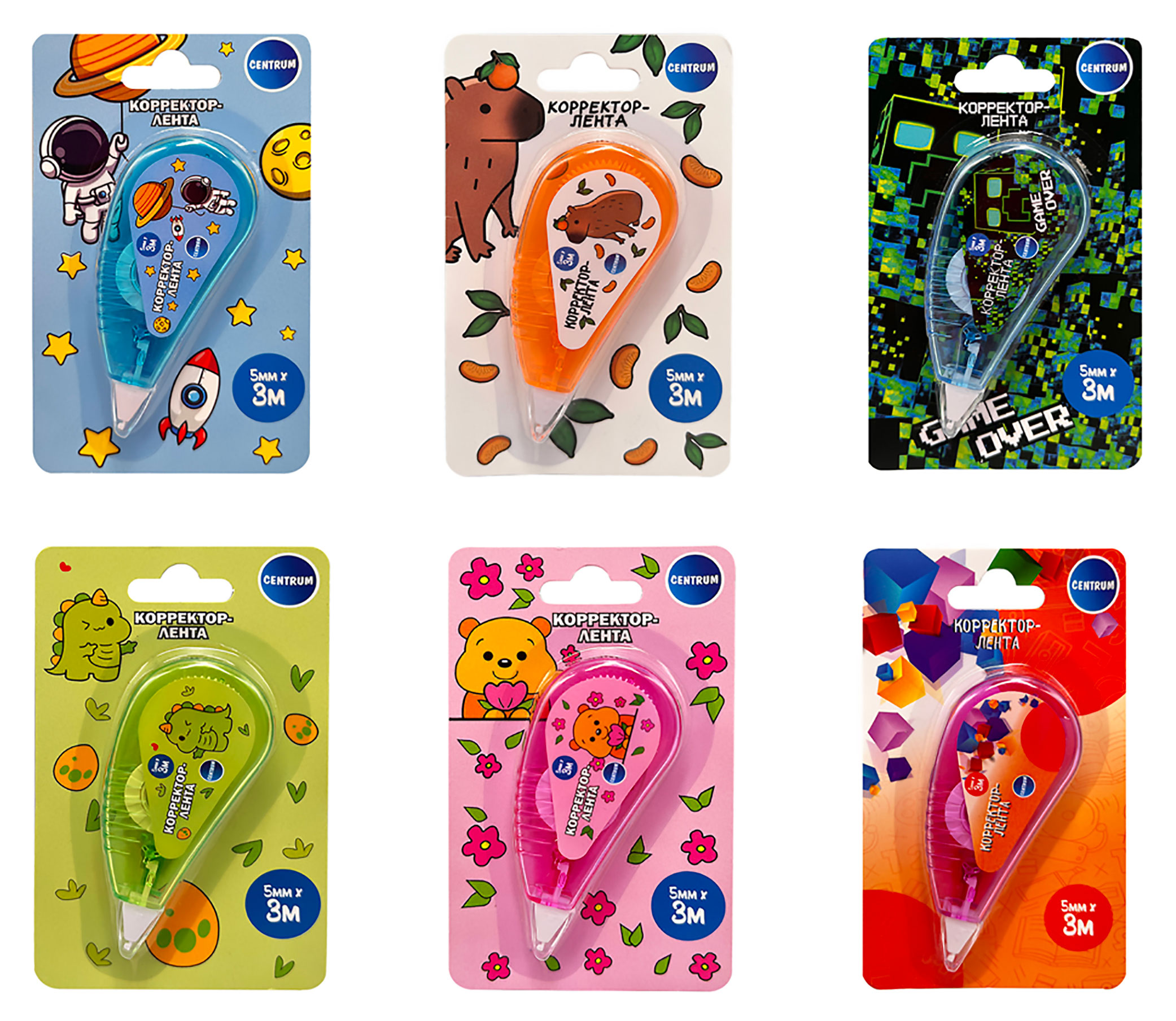 Изображение товара Корректор-лента Centrum 5 мм х 3 м, 1 шт в ассортименте