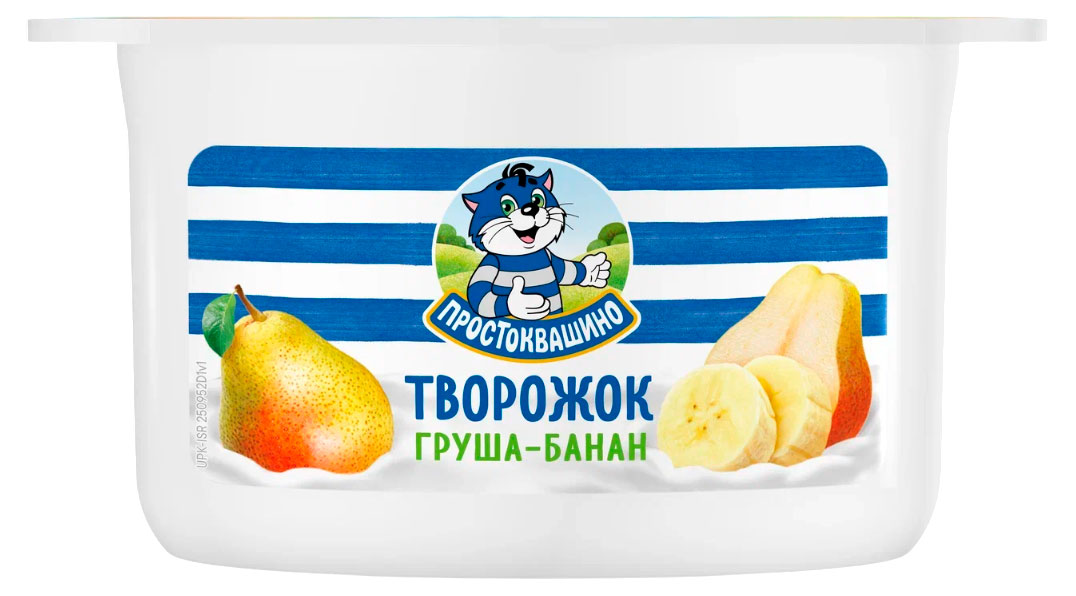 Изображение товара Творожок «Простоквашино» c грушей и бананом 3,6% БЗМЖ, 110 г