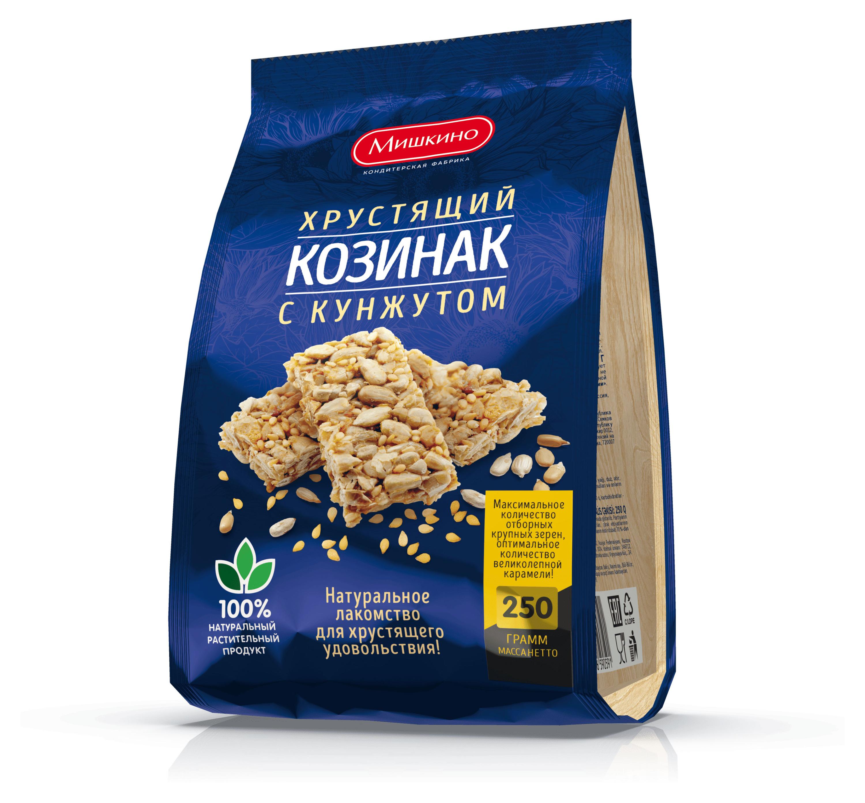 Козинак «Мишкино» подсолнечный с кунжутом, 250 г