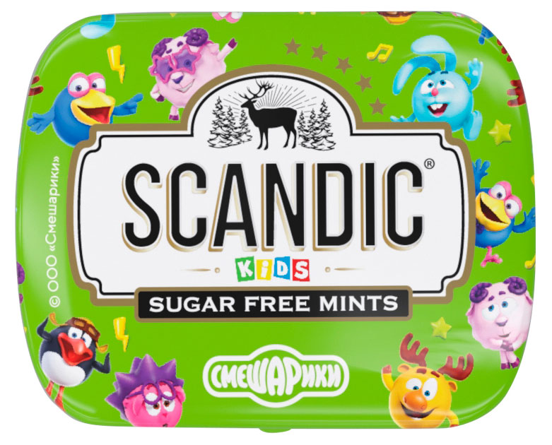 Изображение товара Конфеты драже Scandic без сахара со вкусом Яблоко, 14 г