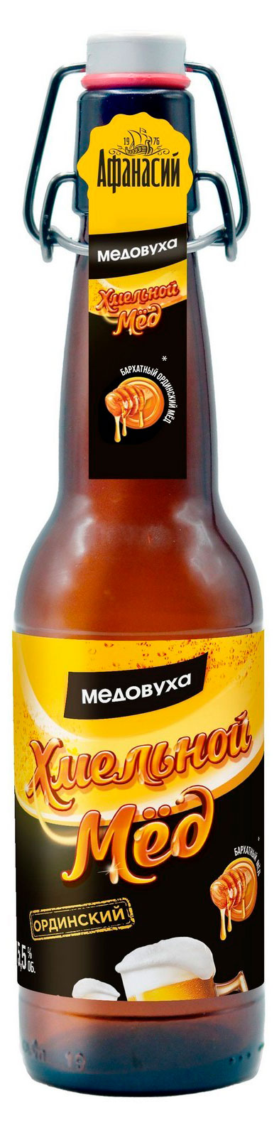 

Пивной напиток Афанасий Хмельный мед Ординский нефильтрованный, 500 мл