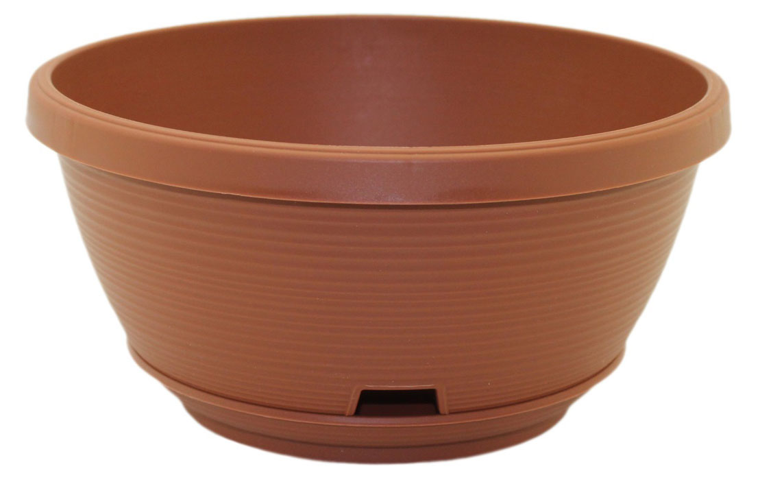 

Горшок для цветов Ливингрин Марсель пластиковый с поддоном шоколадный 2,7 л d23 см h11,5 см, 1 шт