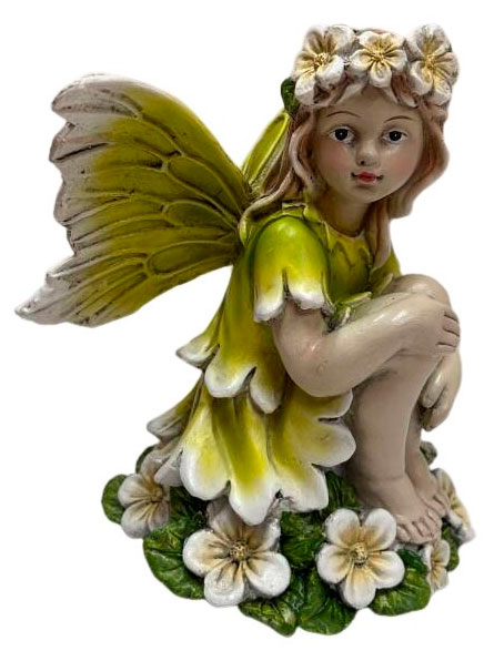 Изображение товара Фигура садовая Ангел зеленый, 17х14х19 см
