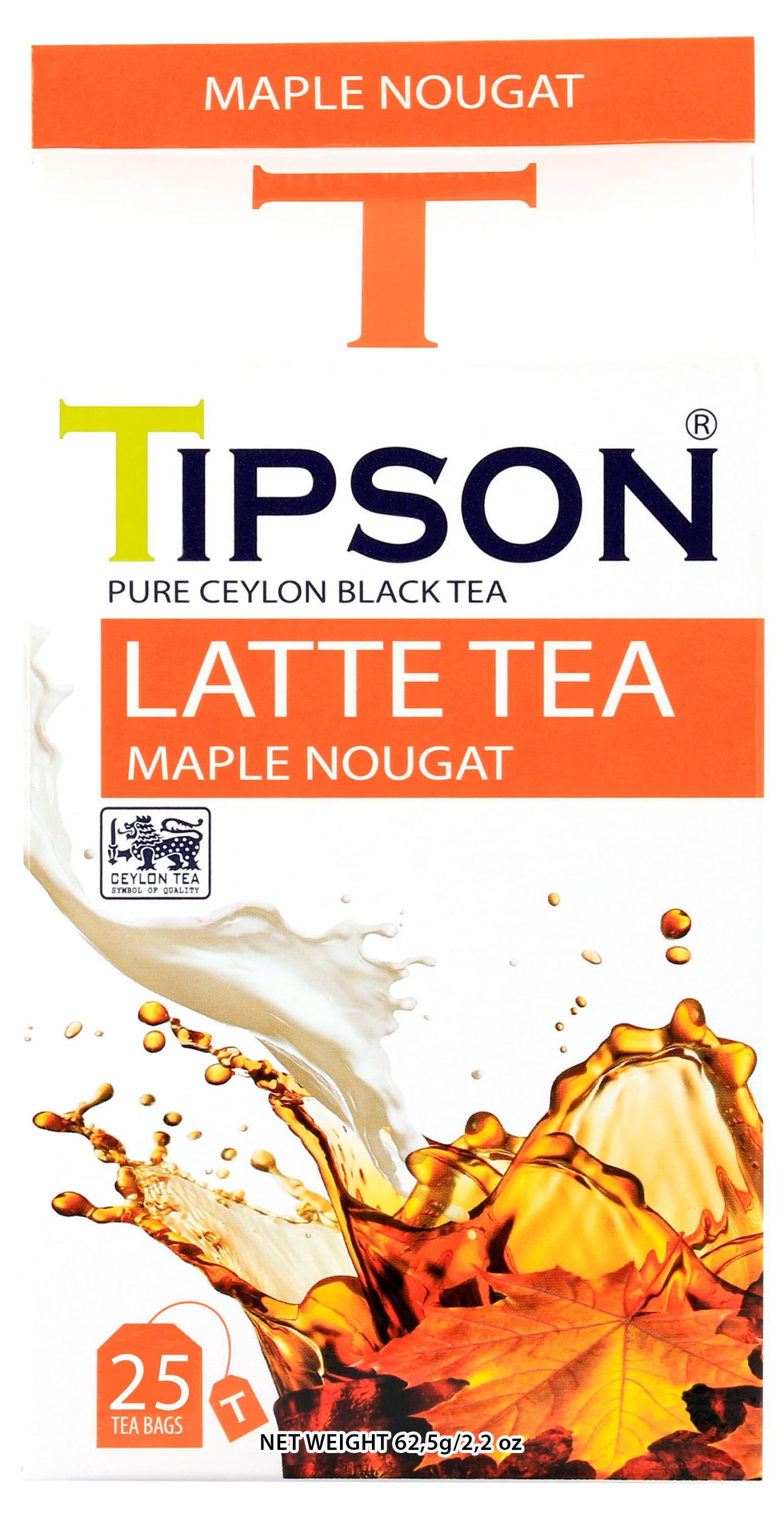 Изображение товара Чай черный Tipson Латте Кленовый Шри-Ланка, 25 пакетиков