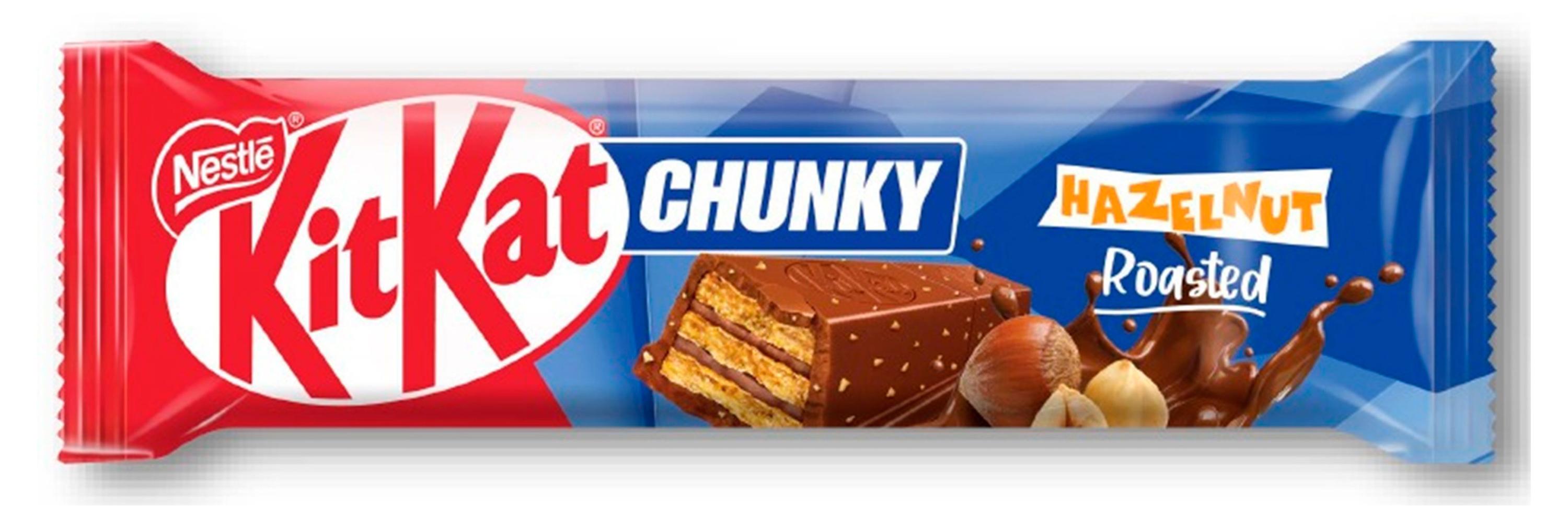 

Батончик шоколадный KitKat Chunky Hazelnut хрустящая вафля в молочном шоколаде с кусочками фундука Турция, 38 г