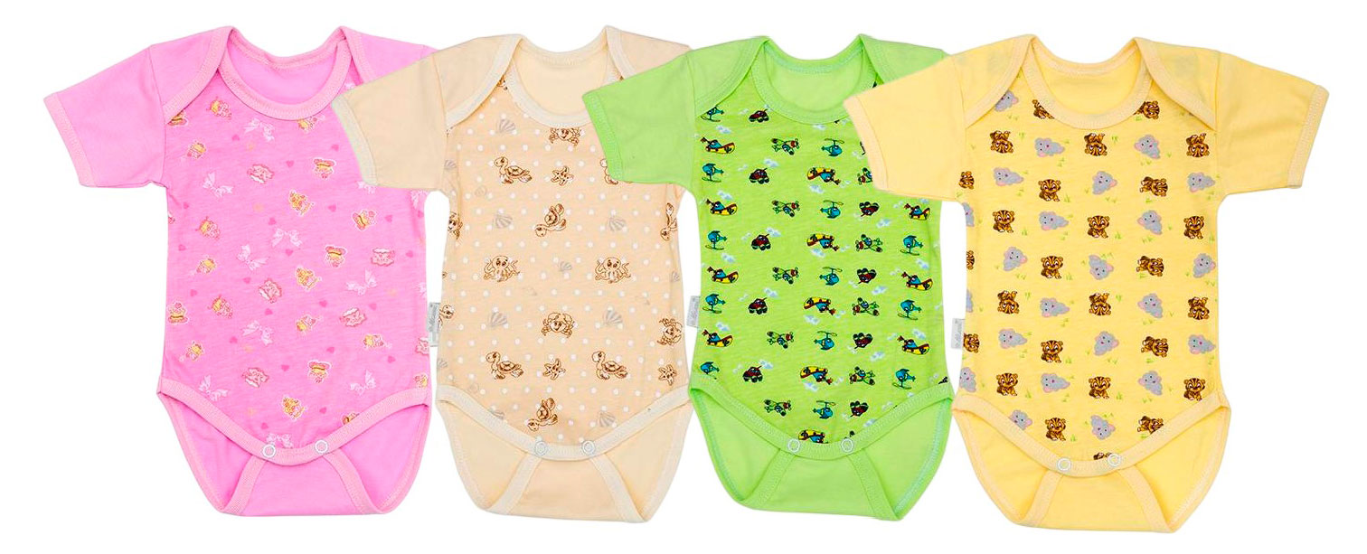 Изображение товара Боди для новорожденных «Гам» с коротким рукавом, р.48/74 в ассортименте