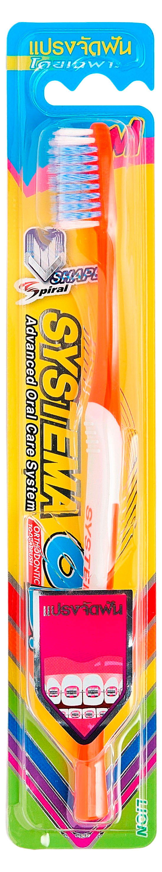 Изображение товара [Зубная щетка] Lion Systema Medium Head [V-образная щетина] Для брекетов