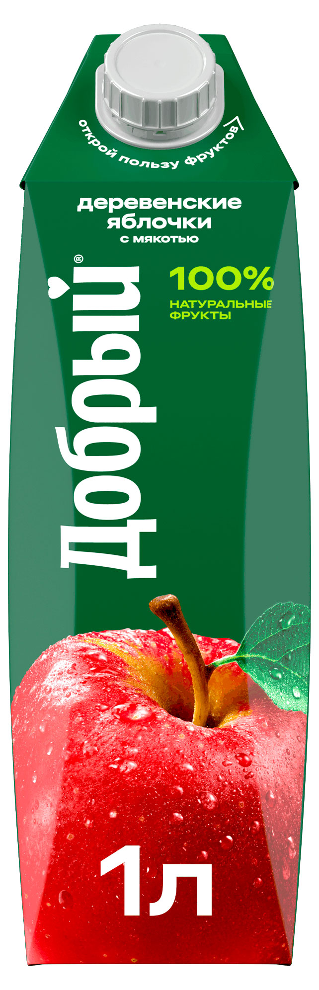 Изображение товара Нектар Добрый Деревенские яблочки 1 л с мякотью - Яблоко