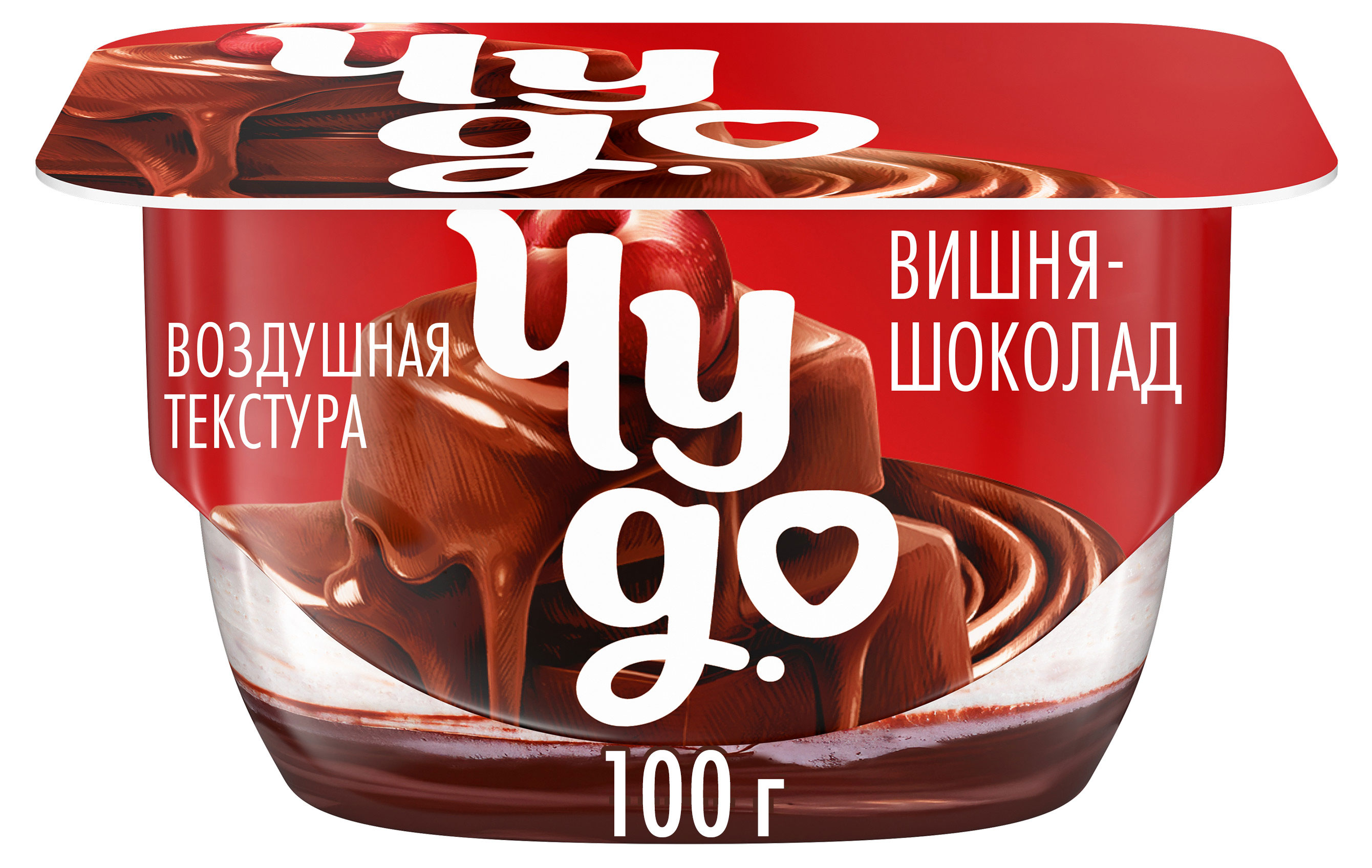 Изображение товара Творожный десерт Чудо со вкусом вишни и шоколадным соусом 100 г