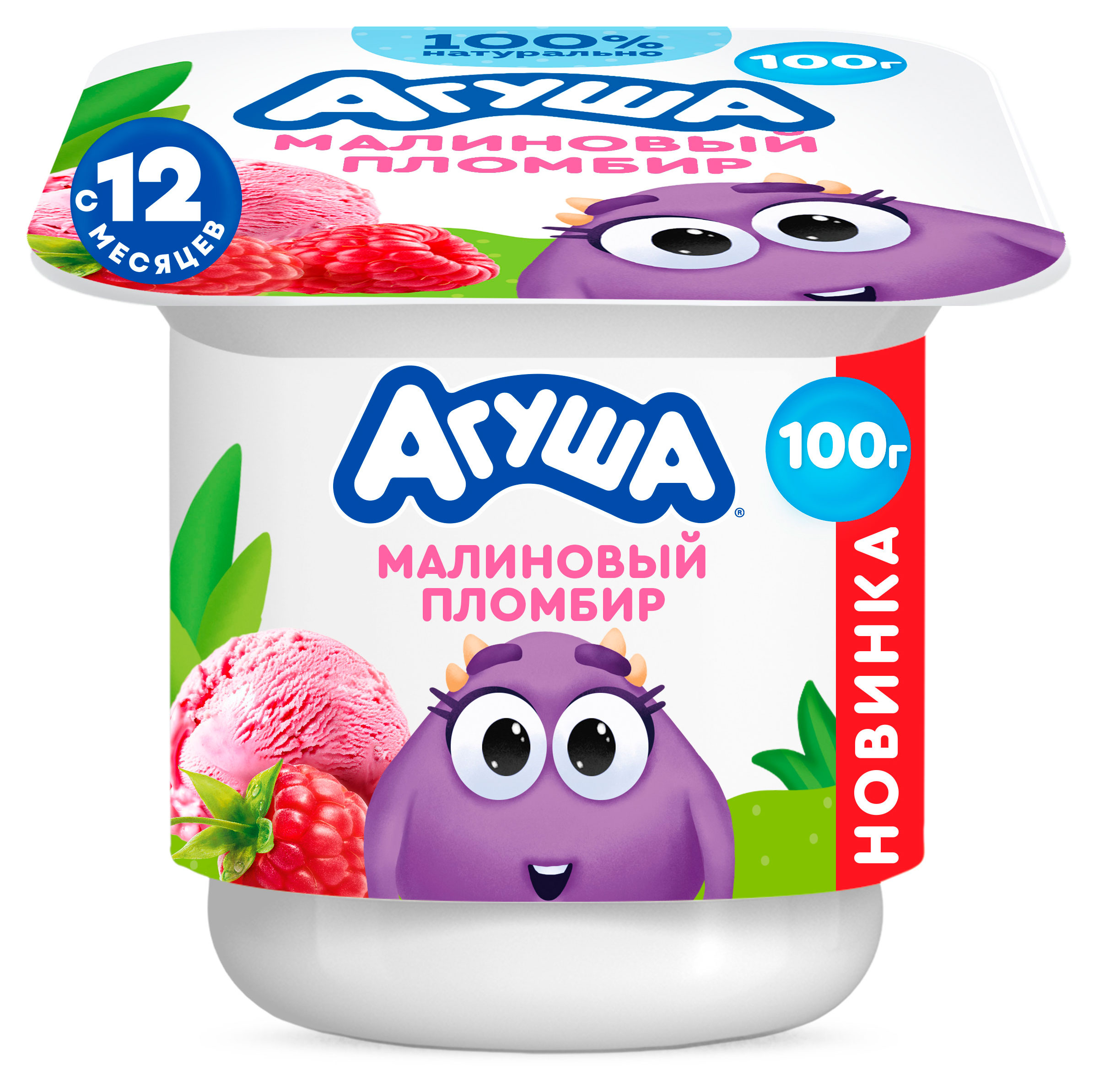 

Творог фруктовый детский Агуша Малиновый пломбир 3,9% БЗМЖ с 12 мес., 100 г